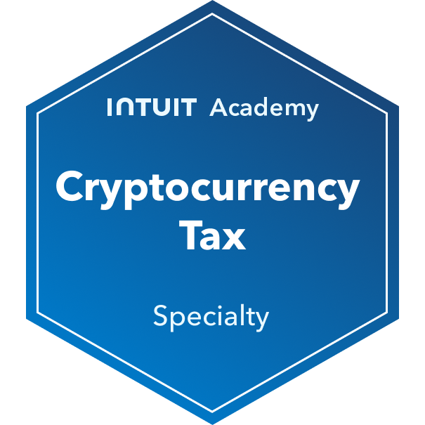 Intuit Academy Cryptocurrency Tax Specialty badge