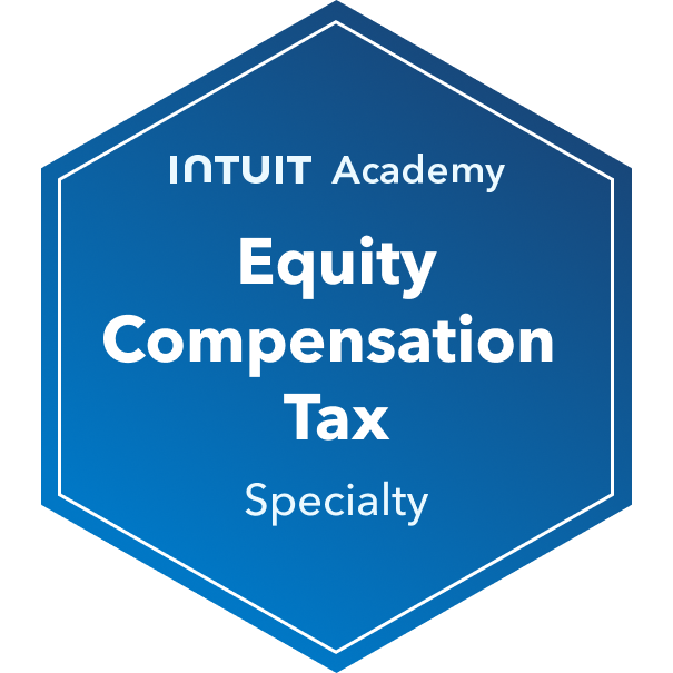 Intuit Academy Equity Compensation Tax Specialty badge